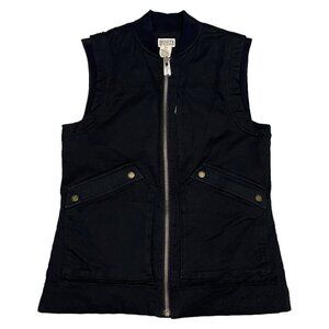 Duluth Trading Black Canvas Puffer Work Wear Designer Vest - Mens XS